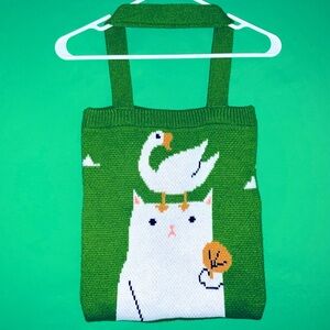 Kina and Tam The Odd Duo Green Knit Bag